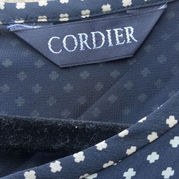 Cordier Vintage Wrap Midi Dress Italy Quiet Luxury Micro Print Midi Dress. - Picture 4 of 12